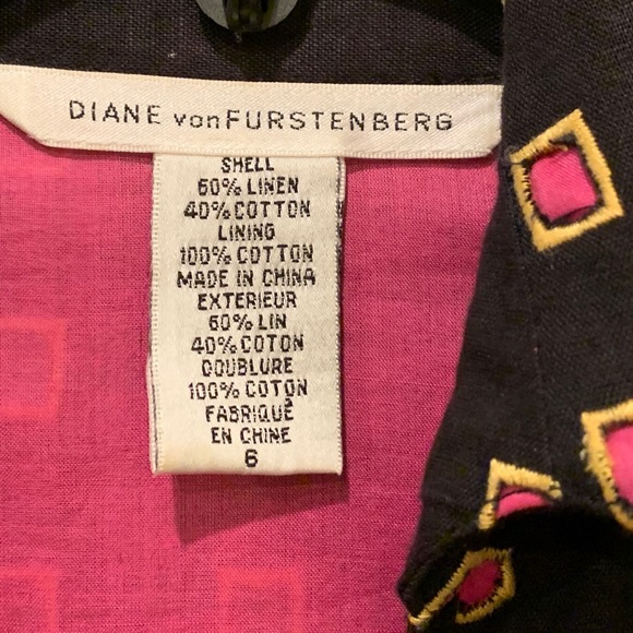 Diane van Furstenberg Dress black and pink size 6 - Picture 2 of 5